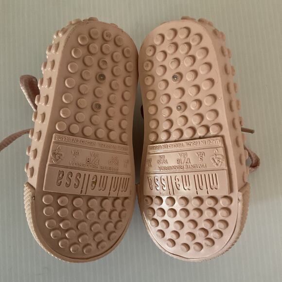 Mini Melissa x Miffy Pink Rubber Sneakers Toddler Size 7/8 Cute Bunny Lace Shoes - Picture 6 of 10